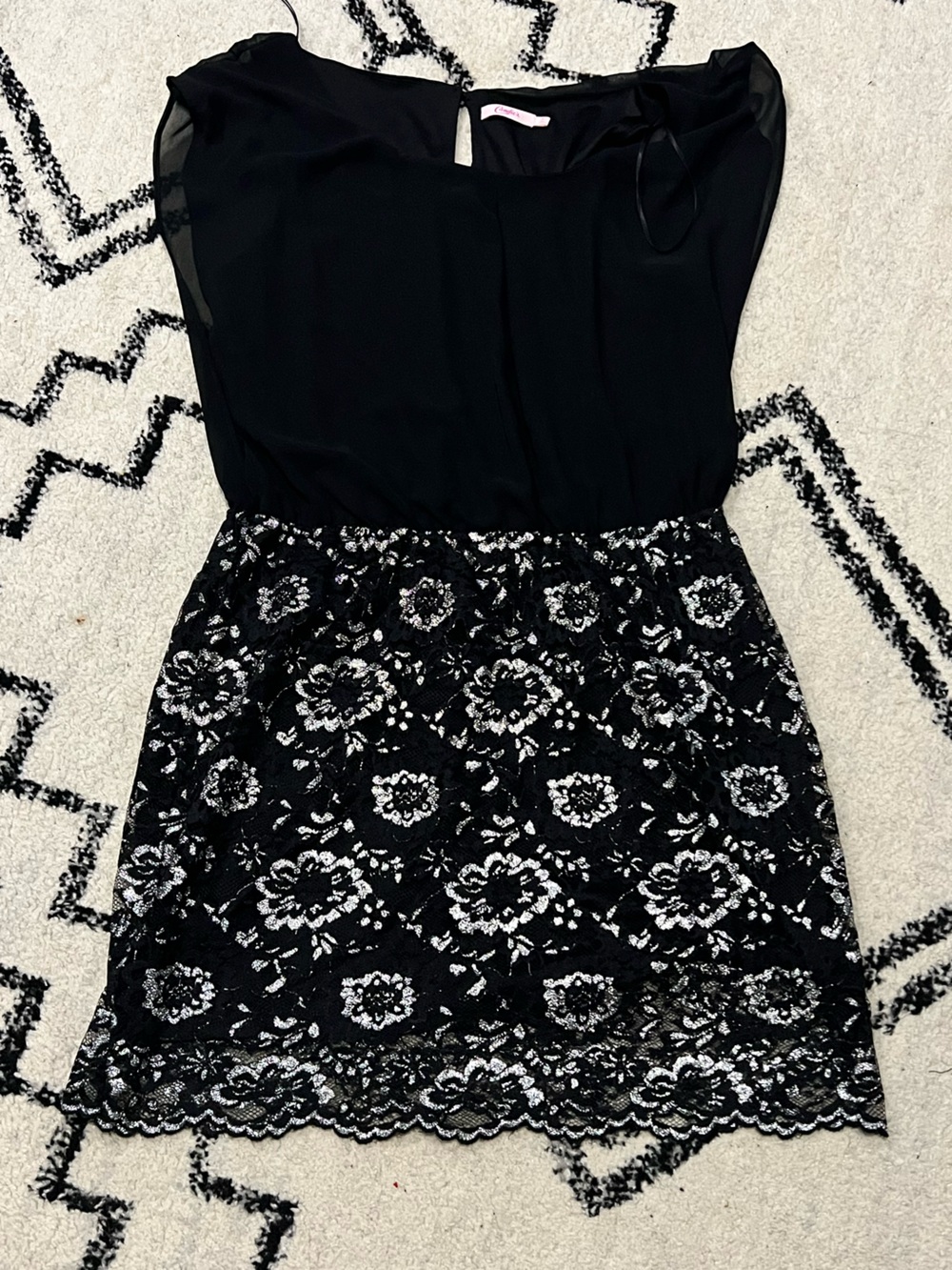 Candie's Black and silver lace mini dress